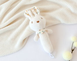 KioKids Sonajero Peluche Conejo 18 cm para Bebé +0 Meses