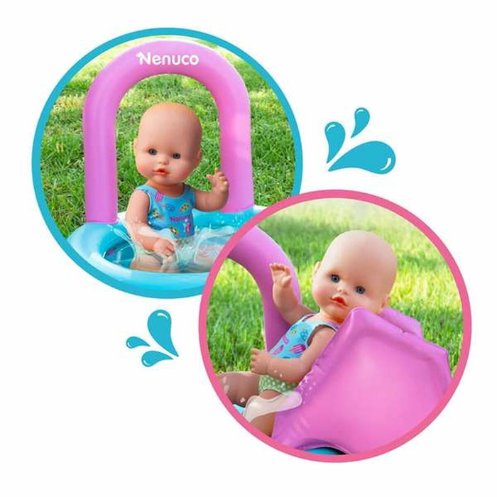 Nenuco Muñeco Fiesta en la Piscina con Piscina Hinchable y Tobogán, 35 cm