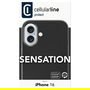 Cellularline Sensation Funda para iPhone 16 de Silicona Soft Touch Negro compatible MagSafe