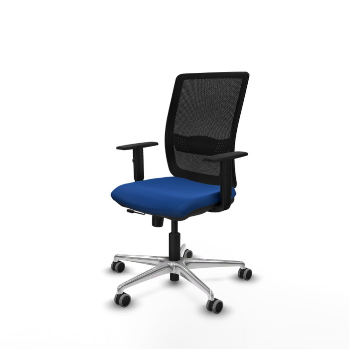 PIQUERAS Y CRESPO Silla de oficina Haches Azul y Negro con mecanismo Sincro/Traslack