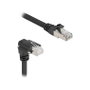 DeLOCK 80922 Cable de red Cat6 S/FTP de 2 m con conector RJ45 angular de 90° Negro