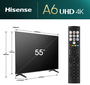 Hisense 55A6N Smart TV 55" 4K Ultra HD DLED HDR10+ Dolby Vision WiFi Negro