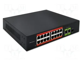 QOLTEC Switch Ethernet con 18 puertos RJ45 y 1 puerto SFP