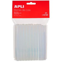 Apli Barras de Cola Termofusible Transparentes Ø7.5 mm X 10 cm - 25 Unidades