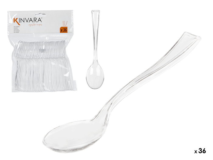 KINVARA Set 36 Cuchara Café Plástico Transparente 13x16x2.5 cm (Set de 48) KINVARA Set 36 Cuchara Café Plástico Transparente 13x16x2.5 cm (Set de 48)