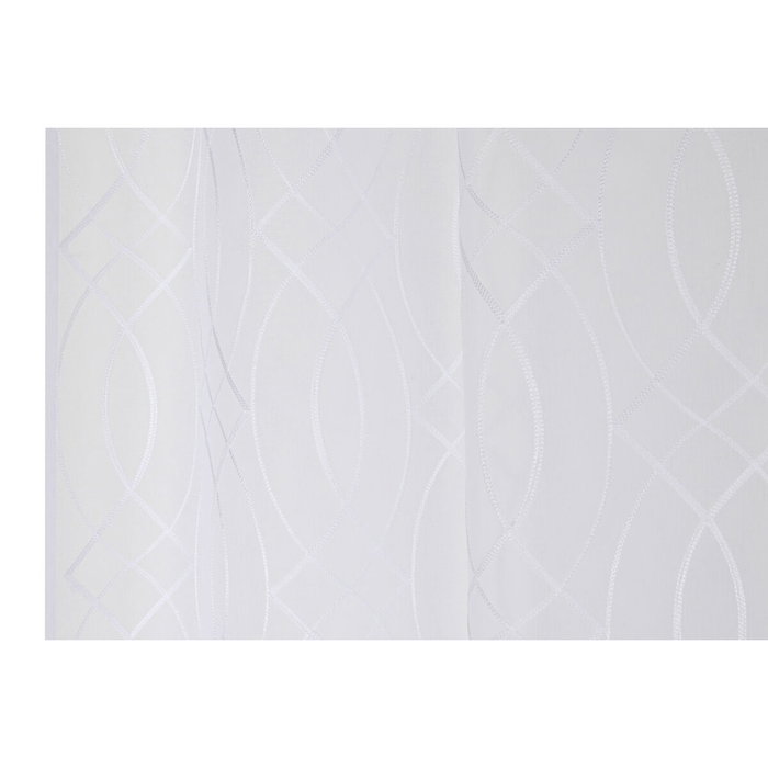 DKD Home Decor Cortina Blanca Bordada con Anillas 140x260 cm