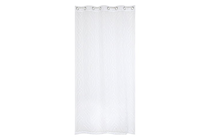 DKD Home Decor White23 Cortina 260 x 140 cm Blanco Poliéster Bordada Anillas
