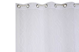 DKD Home Decor White23 Cortina 260 x 140 cm Blanco Poliéster Bordada Anillas