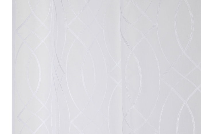 DKD Home Decor White23 Cortina 260 x 140 cm Blanco Poliéster Bordada Anillas