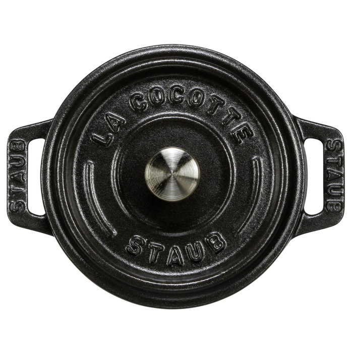 Staub Mini Cocotte Redonda 10 cm Negro, Hierro Fundido