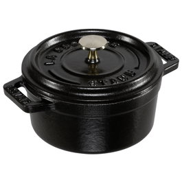 Staub Mini Cocotte Redonda 10 cm Negro, Hierro Fundido