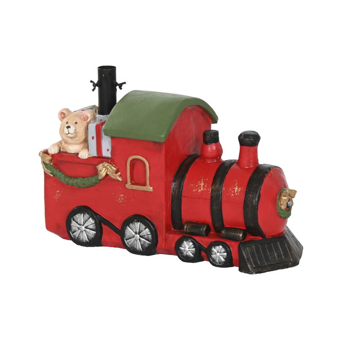 DKD Home Decor Base de Árbol de Navidad con Diseño de Tren Multicolor