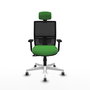 PIQUERAS Y CRESPO Silla de oficina Yunquera con mecanismo Sincro, Verde y Negro