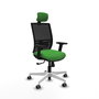 PIQUERAS Y CRESPO Silla de oficina Yunquera con mecanismo Sincro, Verde y Negro