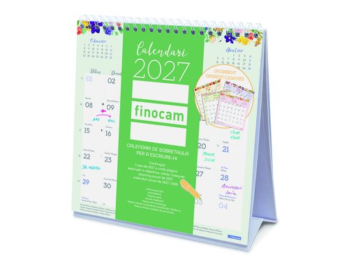 FINOCAM Calendario de Sobremesa Triangular 2027 Diseño Mensual Catalán FINOCAM Calendario de Sobremesa Triangular 2027 Diseño Mensual Catalán