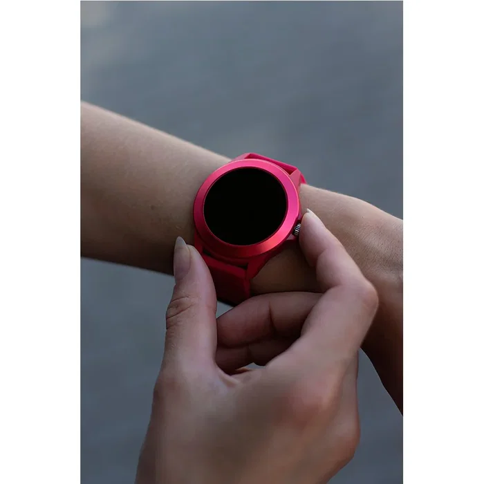 Forever CW-300 Smartwatch con Pantalla Táctil IPS de 1.2", Monitor de Frecuencia Cardíaca, Resistente al Agua IP68, Bluetooth 5.0, Batería 15 Días, Color Magenta