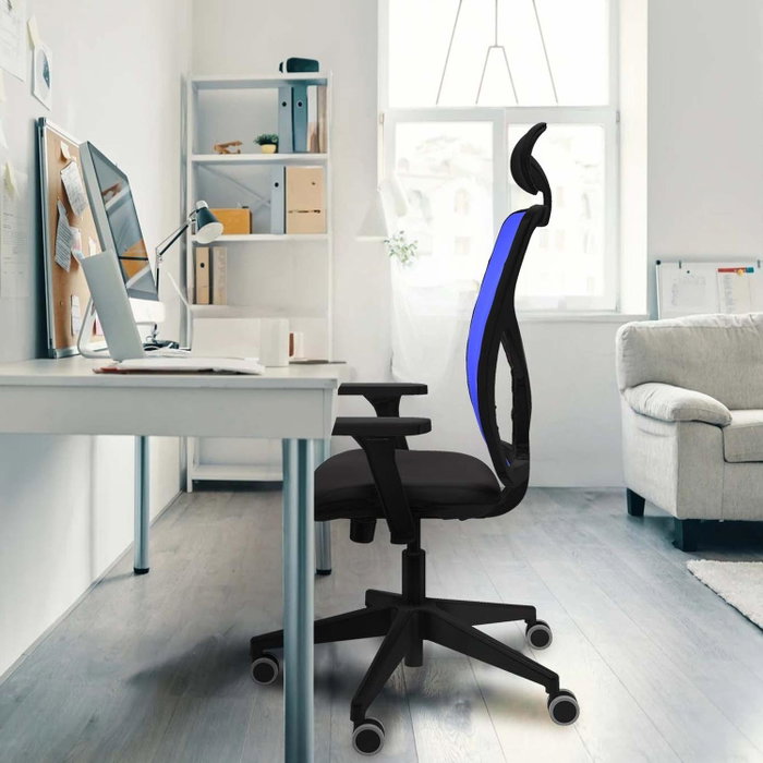 PIQUERAS Y CRESPO Silla de oficina Motilla con mecanismo Sincro/Traslack, Turquesa y Negro