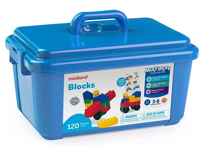 Miniland Super Kim Bloc Juego Bloques de Construcción con 120 Piezas y Vehículos Miniland Super Kim Bloc Juego Bloques de Construcción con 120 Piezas y Vehículos