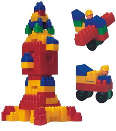 Miniland Super Kim Bloc Juego Bloques de Construcción con 120 Piezas y Vehículos