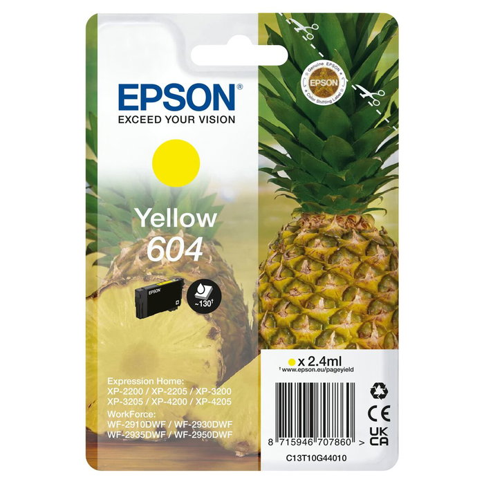 Epson 604 Cartucho de Tinta Amarillo Original Rendimiento Estándar
