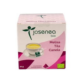 JOSENEA Melisa Tila Canela Pirámides Ensobradas Bio Relajante Sistema Nervioso Ayuda a Conciliar el Sueño Infusión Ecológica