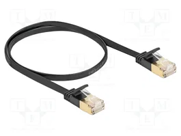 DeLOCK Cable de red RJ45 Cat.7 plano de 0,5 m negro