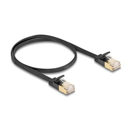 DeLOCK Cable de red RJ45 Cat.7 U/FTP plano 0,5 m negro