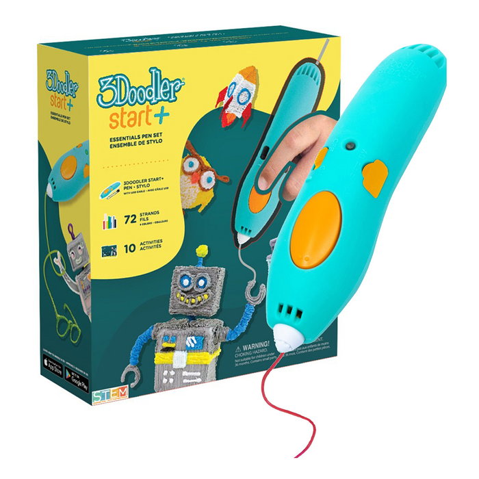 3Doodler MINT 3D Stift Start+ Essential Pen Set - Pluma 3D para Niños desde 6 Años, Plástico Compostable, 0.77 mm, USB