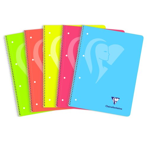 Clairefontaine Cuaderno Espiral Mimesys NEON Din A4+ 120 Hojas Cuadriculado 5 mm