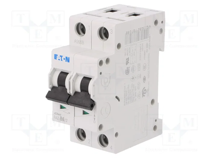 EATON ELECTRIC Interruptor magnetotérmico FAZ-B6/2 2 polos 6A 15kA EATON ELECTRIC Interruptor magnetotérmico FAZ-B6/2 2 polos 6A 15kA