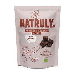 Natruly Proteína Vegana Cacao Sin Azúcar Sin Edulcorantes Sin Gluten 350g