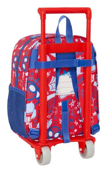Mochila Escolar con Ruedas Spider-Man Rescue Azul Rojo 22 x 27 x 10 cm