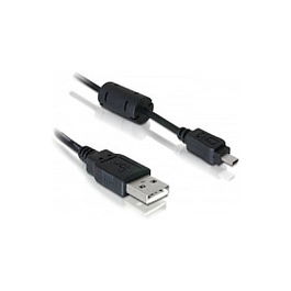 DeLOCK Cable USB Tipo UC-E6 para Carga y Datos de Nikon, 8 Pines, Macho/Macho, 1.83 m, Negro