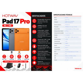 HOTWAV PAD 17 PRO Tablet, 4GB RAM, 128GB ROM, Vitality Orange
