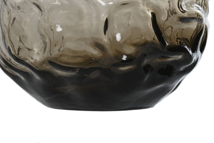 DKD Home Decor Jarrón de Cristal Marrón Oscuro 21,5x21,5x19 cm