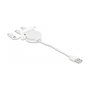 DeLOCK Cable retráctil Easy 45 Modul USB 2.0 3 en 1 USB Tipo-A a USB-C, Micro USB y Lightning Blanco