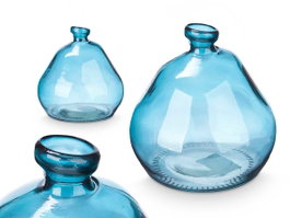 Giftdecor Botella Baja Irregular Turquesa 17 cm x 18 cm x 17 cm (Set de 6)