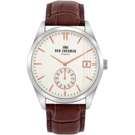 Ben Sherman Reloj WB039T con correa de cuero marrón