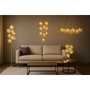 DKD Home Decor Lámpara de Techo de Cristal y Metal Dorado con Bolas 24x24x60 cm