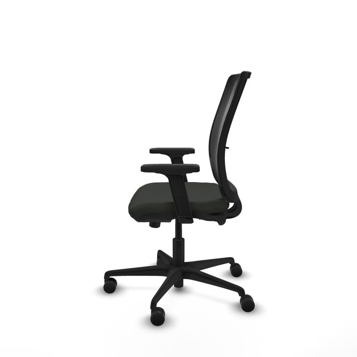 PIQUERAS Y CRESPO Silla de oficina Haches Negro con mecanismo Sincro/Traslack y brazos 2D