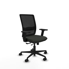 PIQUERAS Y CRESPO Silla de oficina Haches Negro con mecanismo Sincro/Traslack y brazos 2D