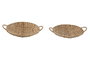 DKD Home Decor Centro Mesa Tropical Natural Jacinto de Agua Metal 40 x 12 x 49 cm Set de 2