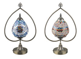 DKD Home Decor Lámpara de Sobremesa Casablanca Mosaico Multicolor