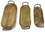 DKD Home Decor Set de 3 Centros de Mesa de Acacia y Hierro
