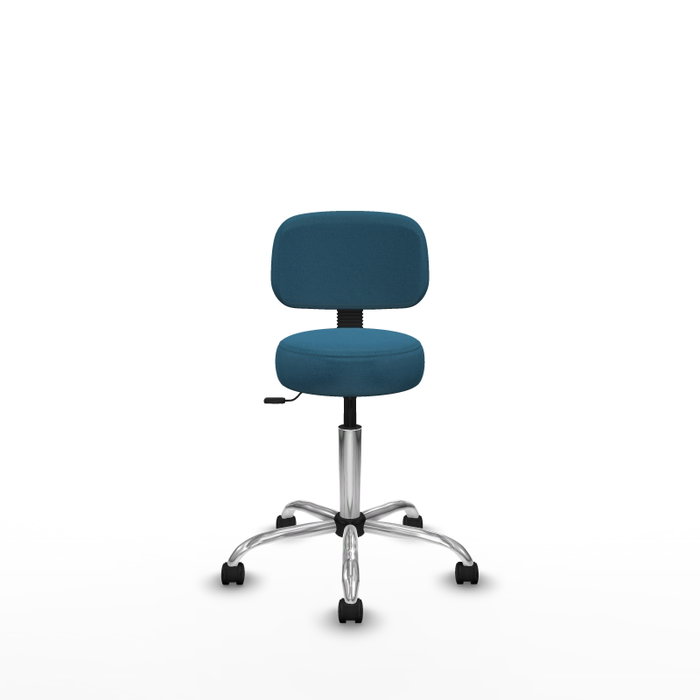 PIQUERAS Y CRESPO Silla Llanos giratoria verde petróleo con base cromada