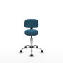 PIQUERAS Y CRESPO Silla Llanos giratoria verde petróleo con base cromada
