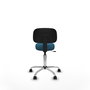 PIQUERAS Y CRESPO Silla Llanos giratoria verde petróleo con base cromada