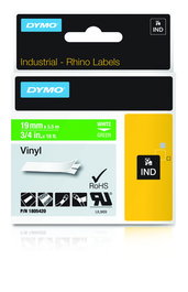 DYMO RHINO Cinta ID1-19 Blanco/verde vinilo