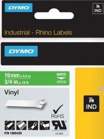 Dymo Rhino Cinta ID1-19 Blanco sobre verde de 19mm x 5,5m Dymo Rhino Cinta ID1-19 Blanco sobre verde de 19mm x 5,5m