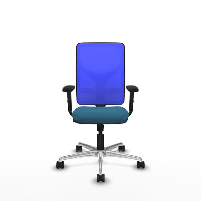 PIQUERAS Y CRESPO Silla de oficina Motilla con mecanismo Sincro, Verde petróleo y Azul